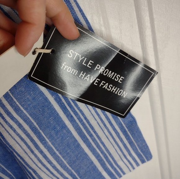 🌹2 for $25 HAVE STRIPED BELTED PAPERBAG WAIST SHORTS - Picture 5 of 12